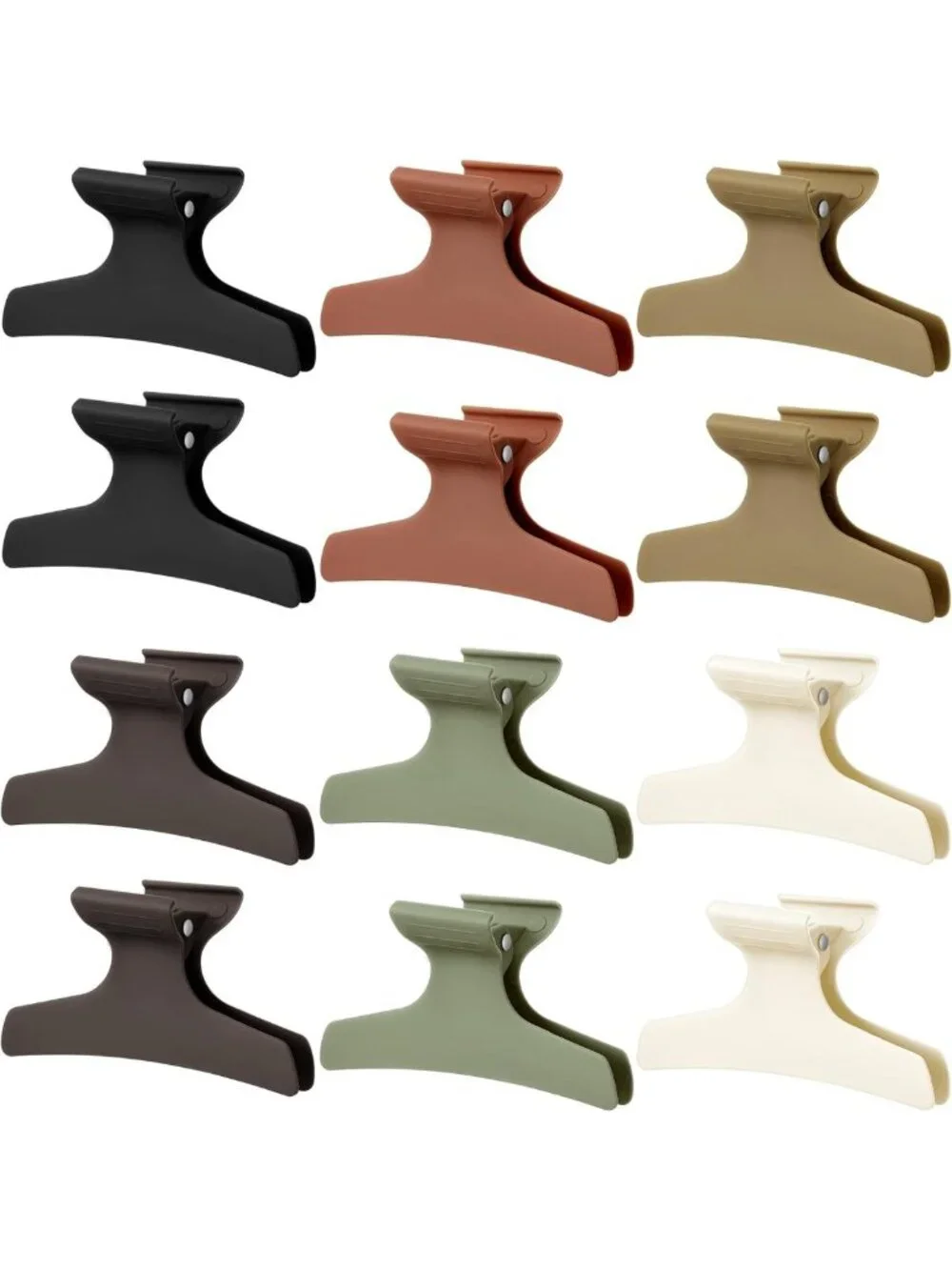 12 Pcs Matte Pastel Butterfly Hair Clips - Stylish Sectioning Claw Clips for